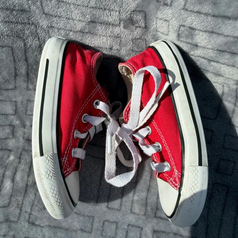 Converse Chuck Taylor All Star Low Top Red Canvas Infant Sneakers 7J236 Size 7C